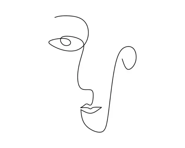 Silent Expression – Minimal Line Art Painting
