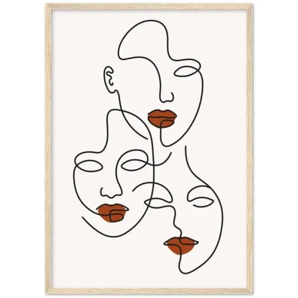 Silent Expression – Minimal Line Art Painting