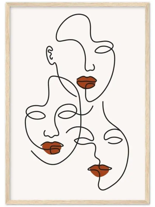 Silent Expression – Minimal Line Art Painting