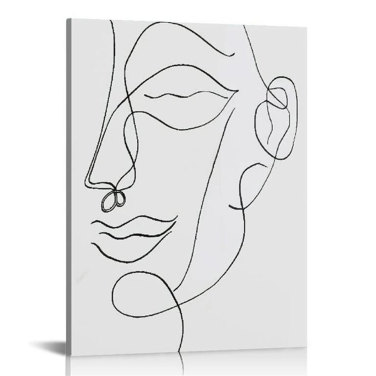 Minimalist Face Line Art