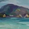 Golden Peaks – Mountain Landscape Painting