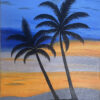 Tropical Sunset Serenity – Palm Tree Canvas Painting